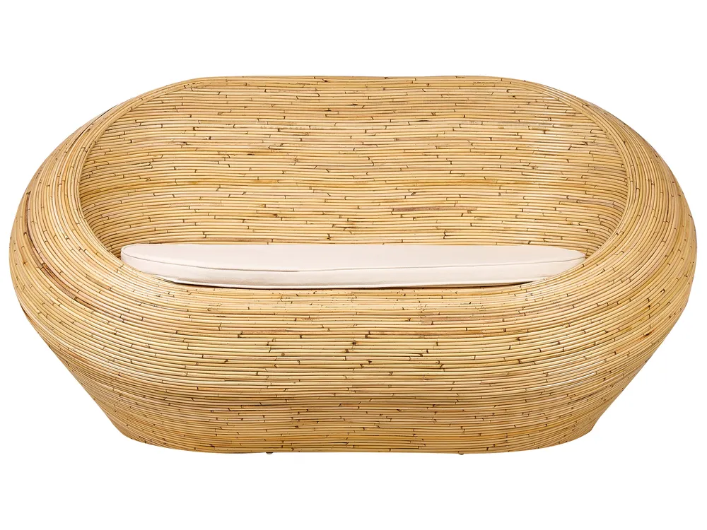 Gartensofa Set 4-Sitzer MAIORI Rattan Naturfarben_928319