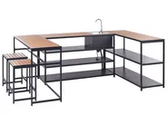 Outdoor-Küche mit Spüle AVETRANA Schwarz Metall_933462
