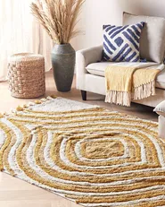 Rug BINGOL Yellow 140 x 200 cm Cotton_839471