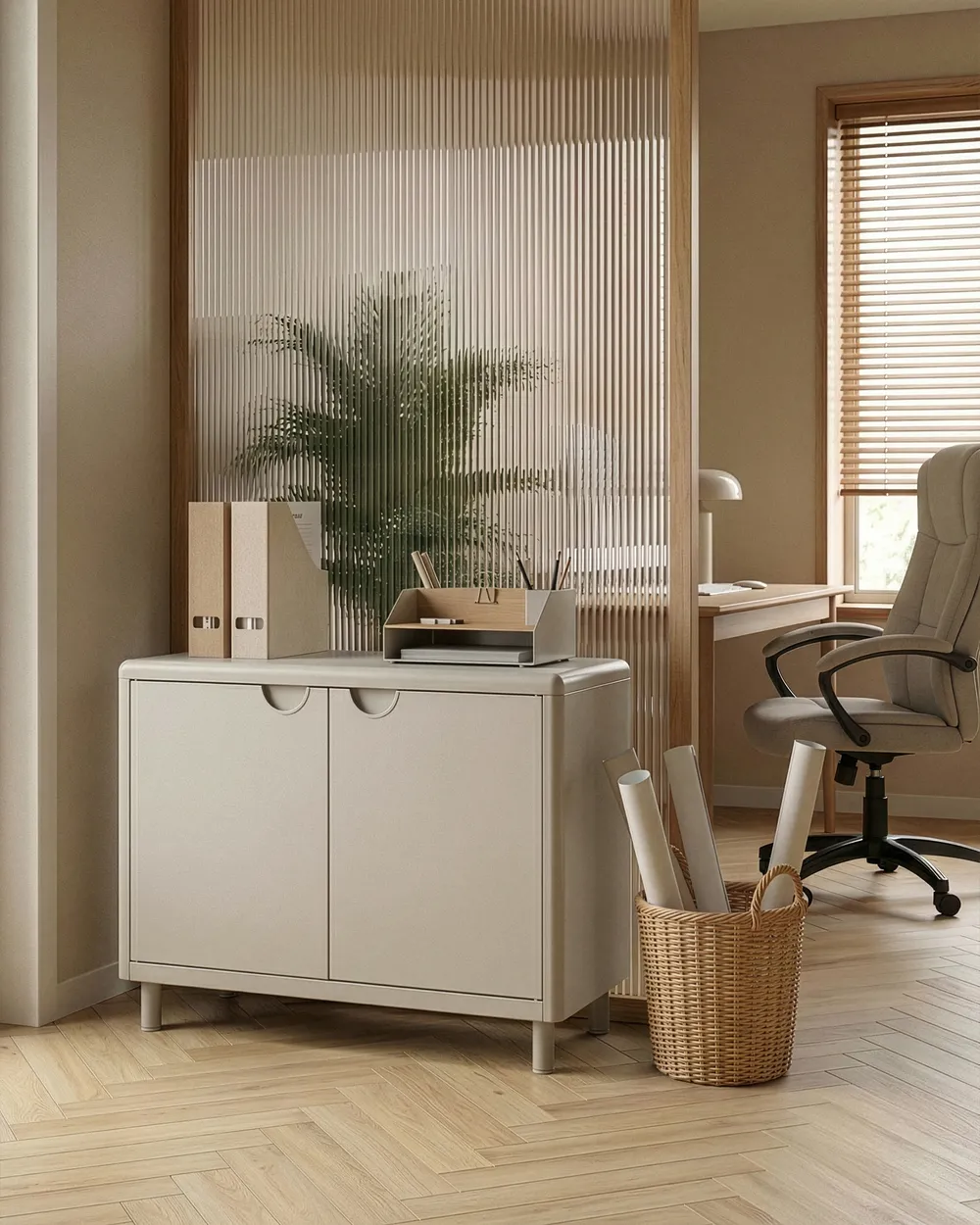 Sideboard mit 2 Türen KORVO Hellbeige_1060824