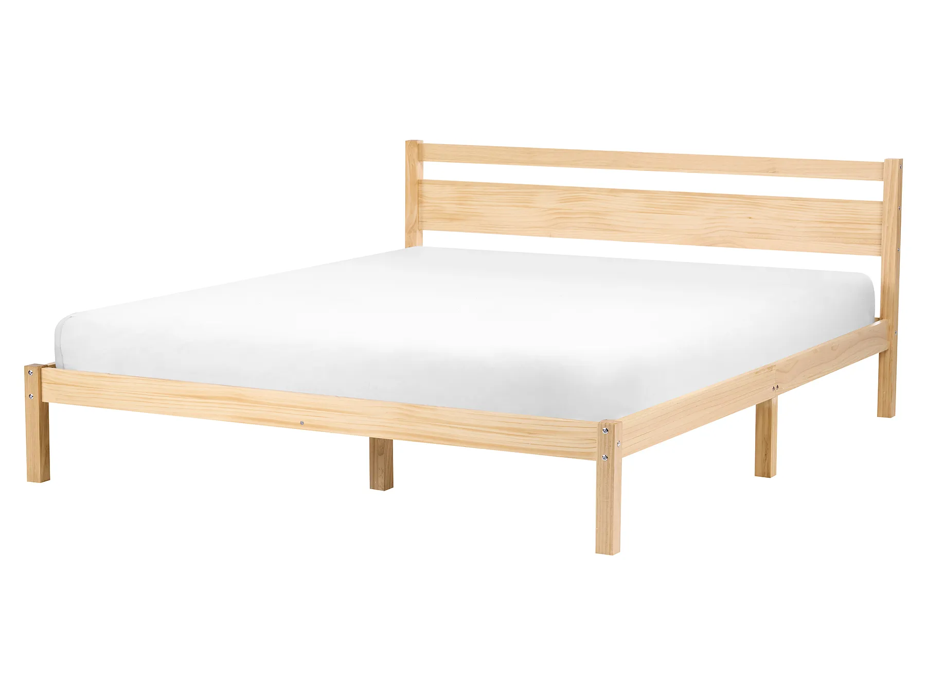 Bed Pine Wood MERCURER 160 x 200 cm (EU King Size) Light Brown_1113217