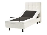 Bett verstellbar Bouclé DUKE 80 x 200 cm Cremeweiß_1011387