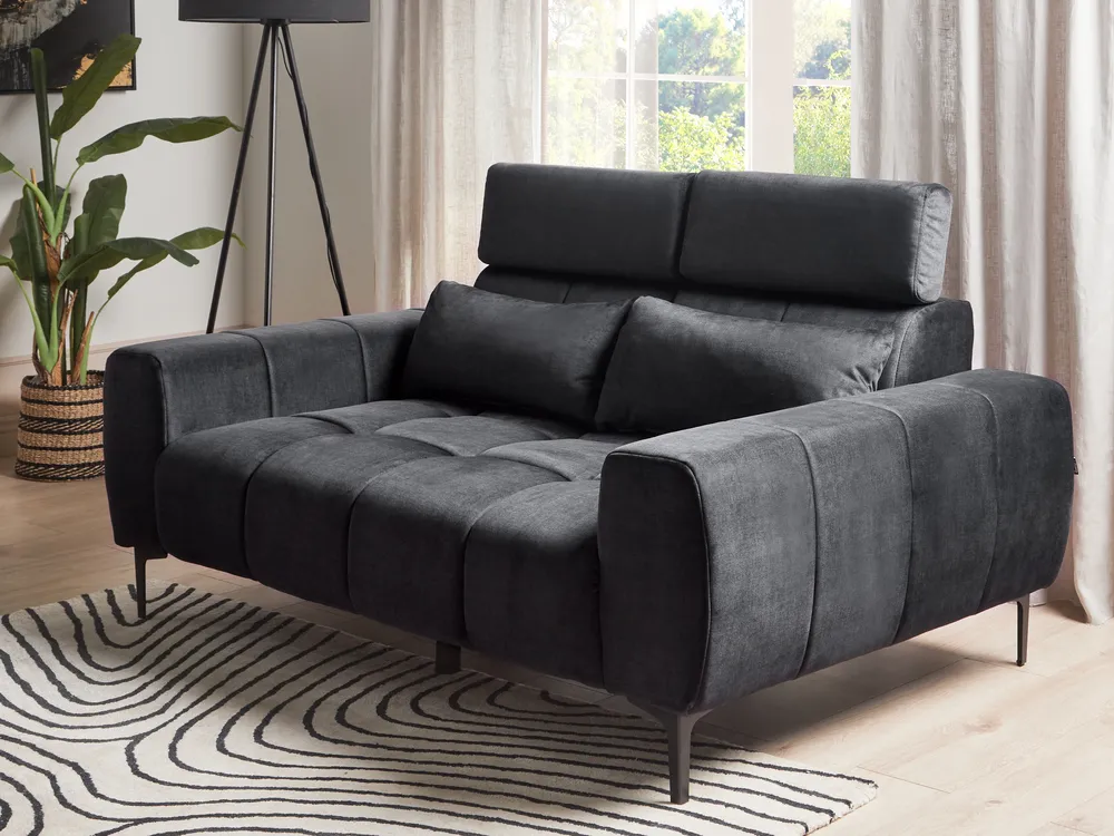 Sofa 2 Seater VEGAMO Velvet Black_925014