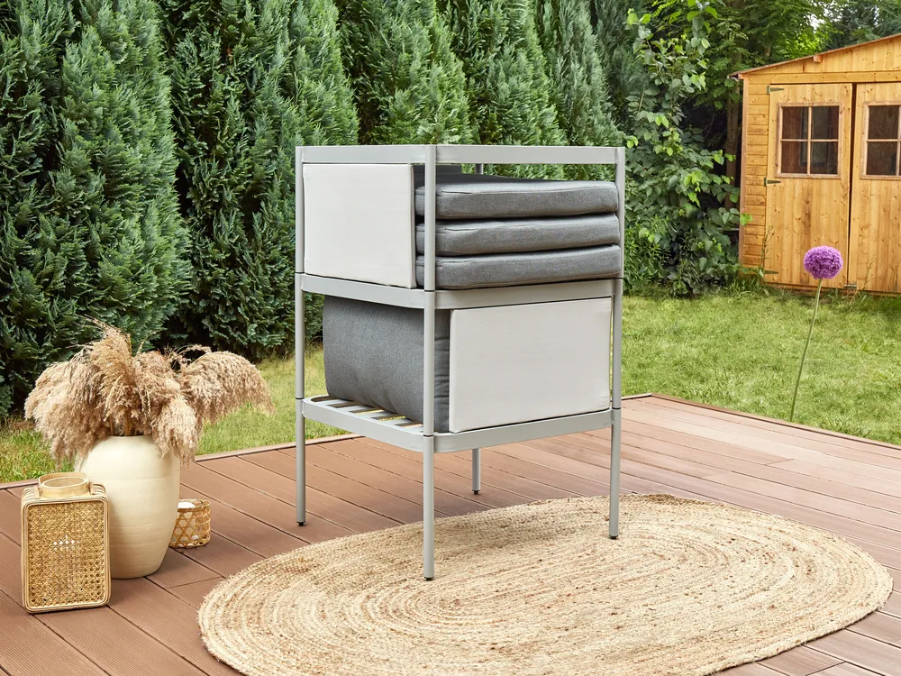 Lounge Set mit Tisch 2-Sitzer TERRACINA Metall Hellgrau_863607