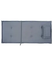 Set mit 2 Stühlen und Sitzkissen AMANTEA Akazienholz Blau_880023
