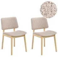 Esszimmerstuhl 2er Set BLANE Bouclé Hellbraun / Taupe_1031596