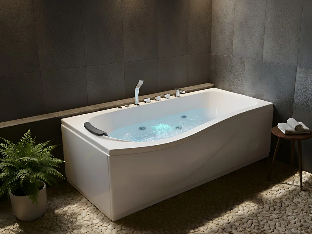 Whirlwanne Eckmodell mit LED POZUELOS 170 x 90 cm Weiß_1033629