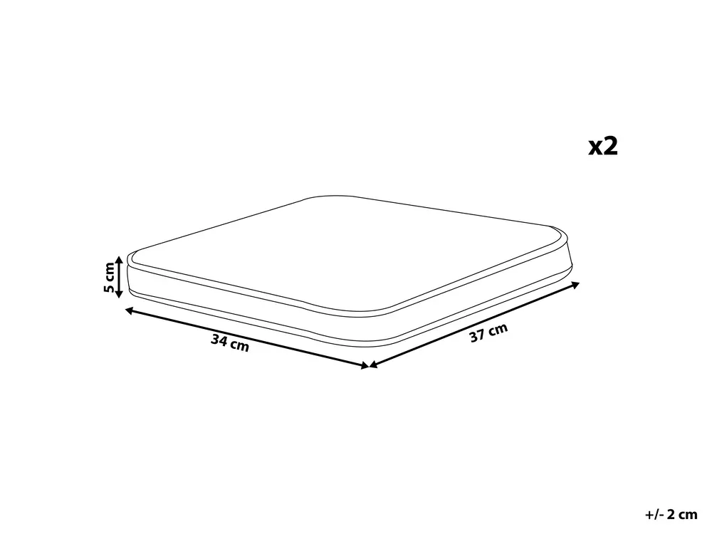 Gartenstuhlkissen 2er Set TERNI 37 x 34 cm Gelb_844212