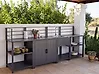 4 Piece Outdoor Kitchen Set with Sink VIGGIANO Grey Metal