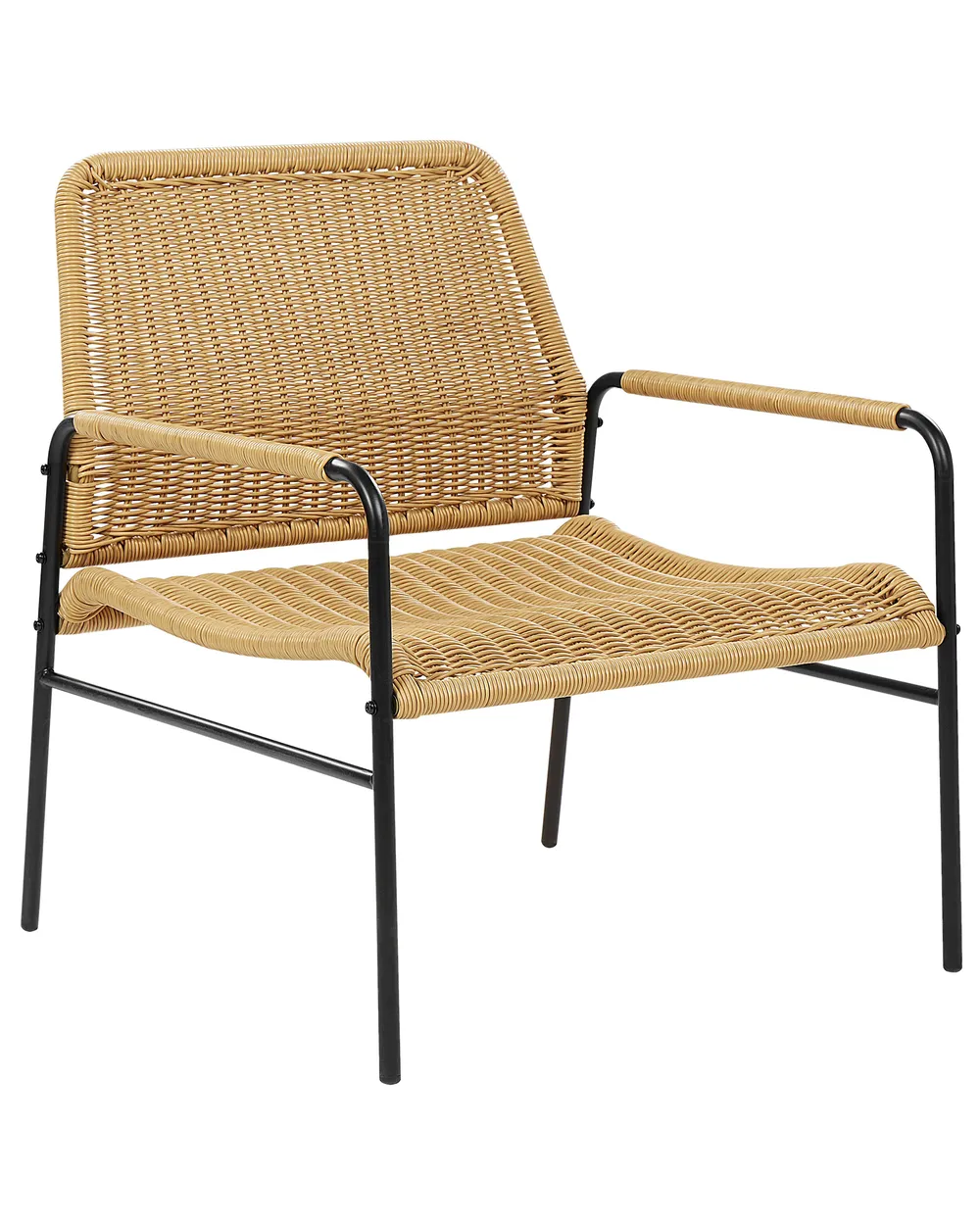 Gartenstuhl 2er Set PRASIMO Polyrattan Naturfarben_866459