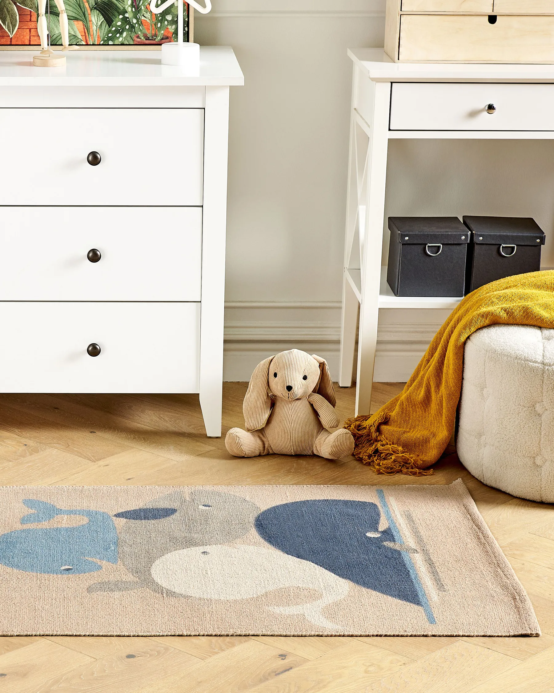 Kinderteppich SEAI Beige 80 x 150 cm Baumwolle_864168
