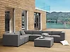 Garten Ecksofa mit Ottomane 7-Sitzer AREZZO modular Grau rechtsseitig