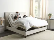 Adjustable Bed Fabric DUKE II 160 x 200 cm (EU King Size) Light Beige_910544