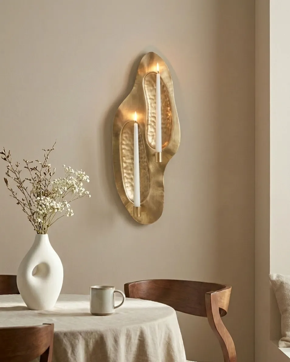 Wandkerzenhalter PENICHE 60 cm Metall Gold