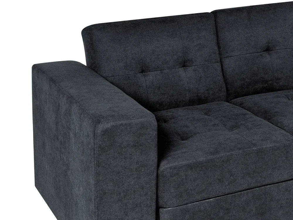 Schlafsofa 3-Sitzer FALSTER mit Stauraum Stoff Schwarz_878875