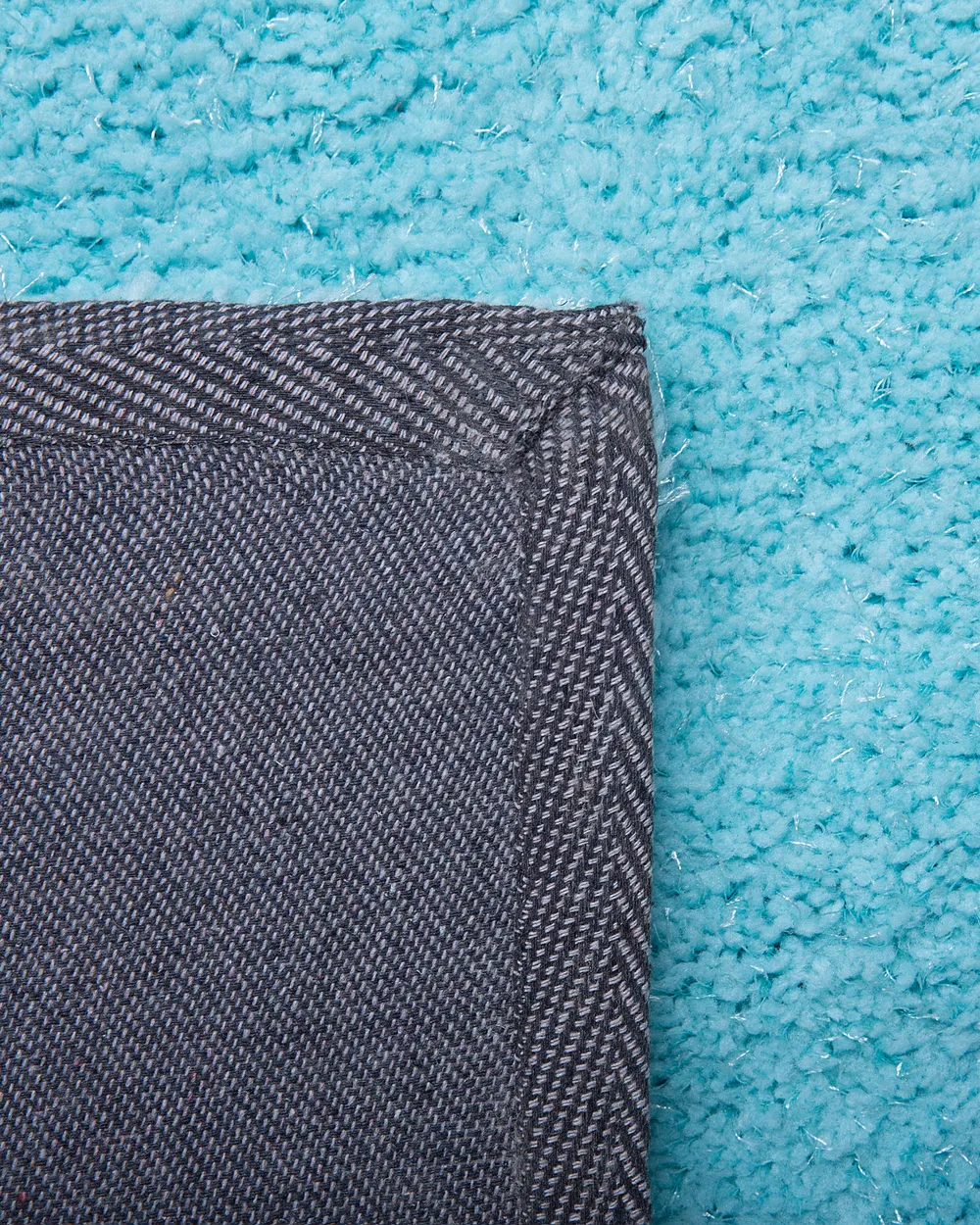 Shaggy Rug DEMRE Light Blue ø 140 cm_714929