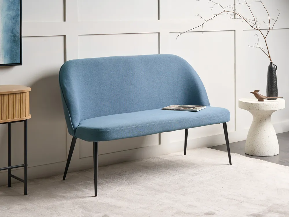 Esszimmerbank 2-Sitzer OSBY Stoff Blau