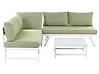 Garten Ecksofa mit Tisch 5-Sitzer COCCORINO Metall Grün