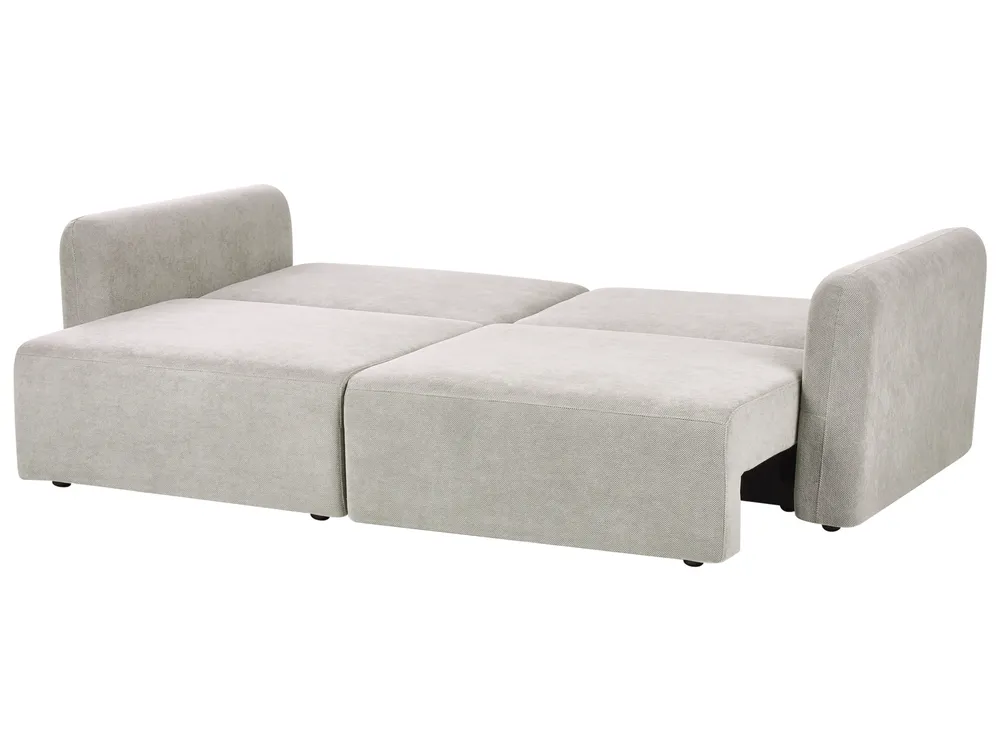Schlafsofa 3-Sitzer VAXHOLM mit Stauraum Stoff Grau_1026873