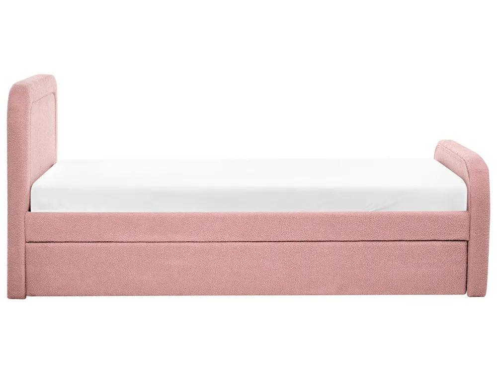 Ausziehbett Bouclé RAYSSAC 90 x 200 cm Rosa_1081112