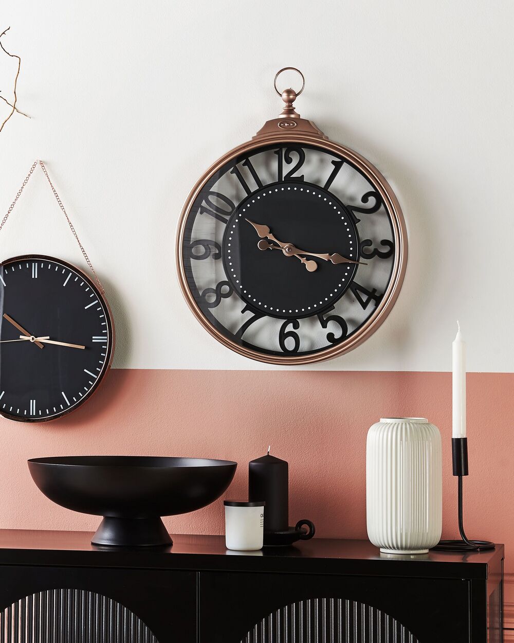 Wall Clock ALLOZA 44 cm Black