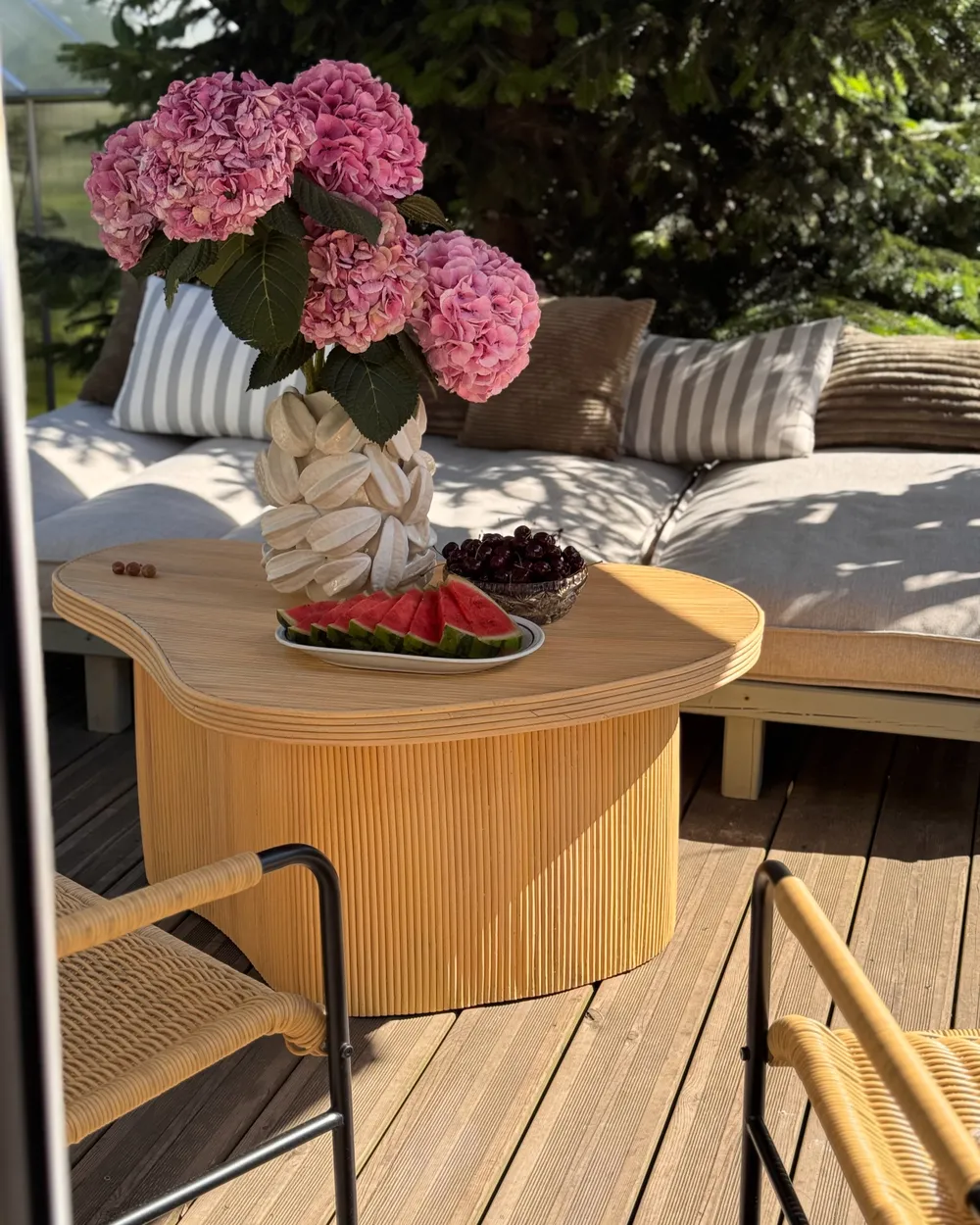 Couchtisch 2er Set SALANTI mit Stauraum Rattan Naturfarben_1008900