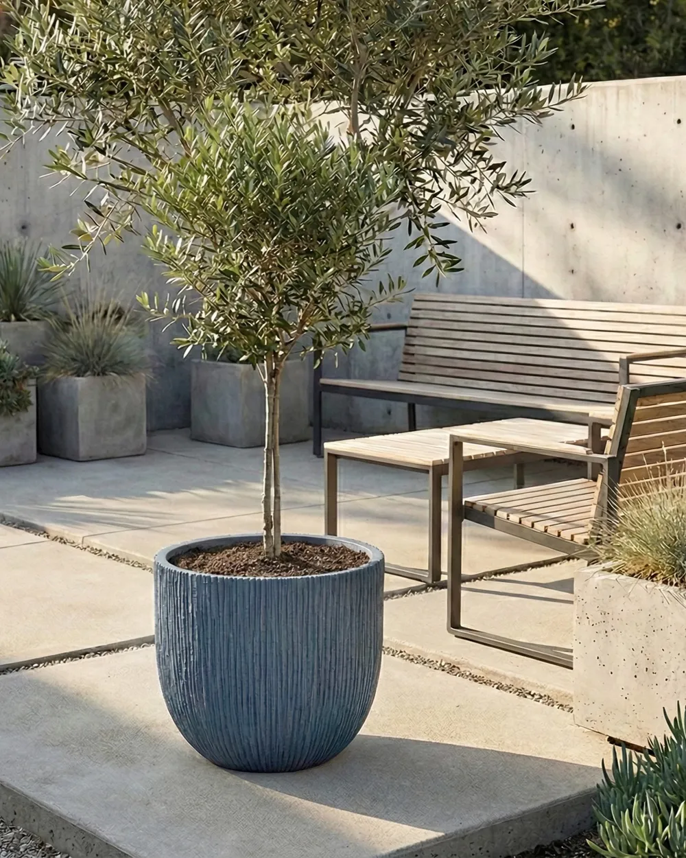 Blumenkübel HANYUE 42 cm Grau_1049852