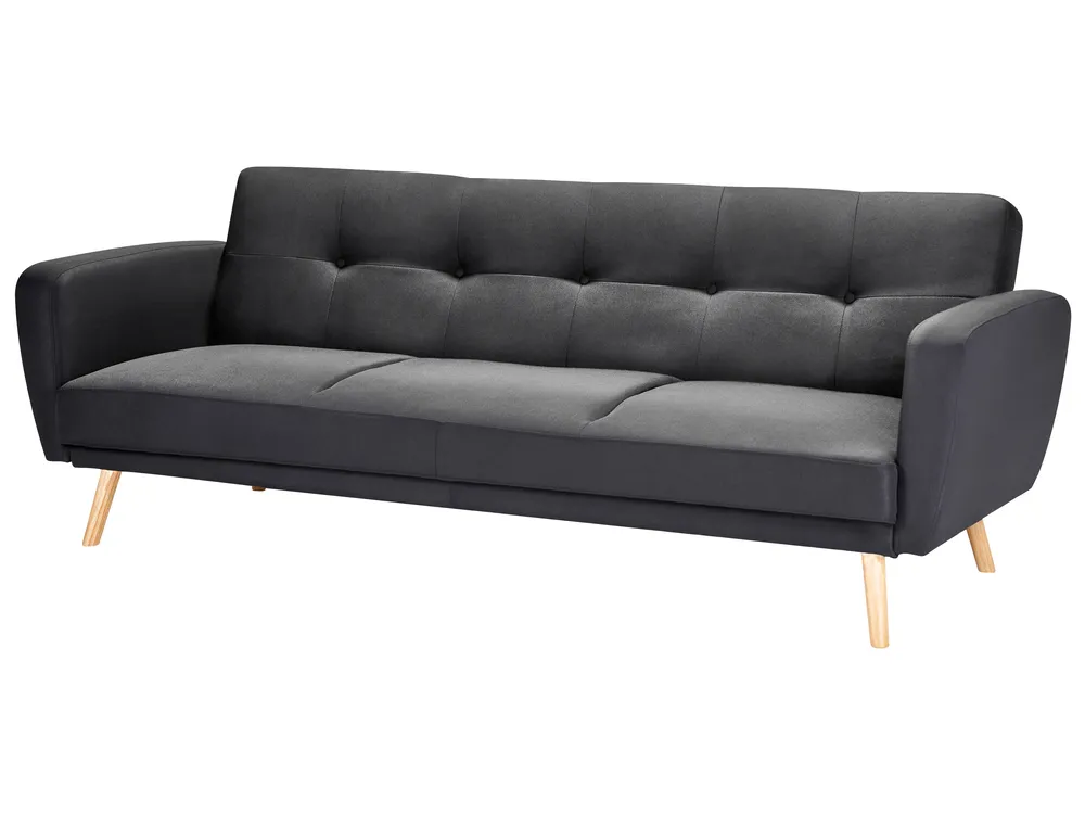 Sofa Bed 3 Seater FLORLI Fabric Black_704144