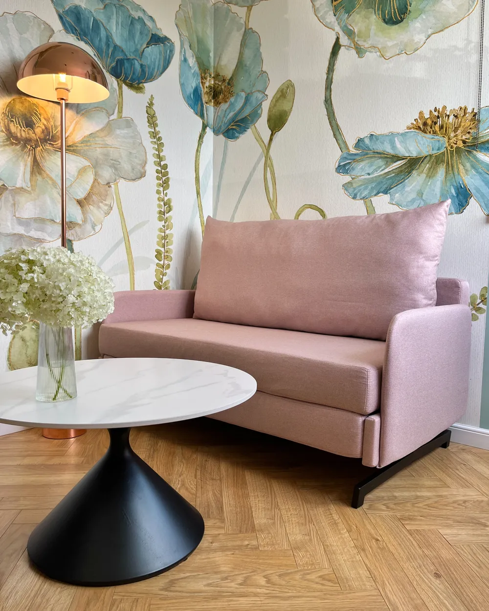 Schlafsofa 2-Sitzer BELFAST Stoff Rosa_1005716