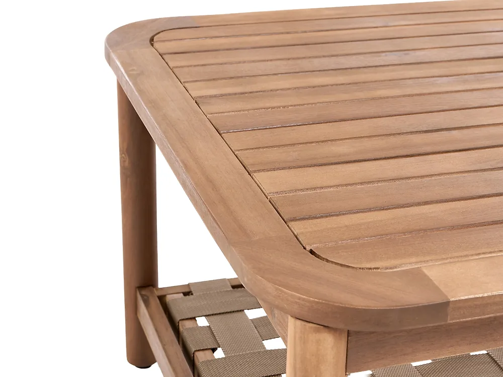 Garden Coffee Table with Shelf MILZANO 70 cm 70 cm Acacia Wood Brown_1180053
