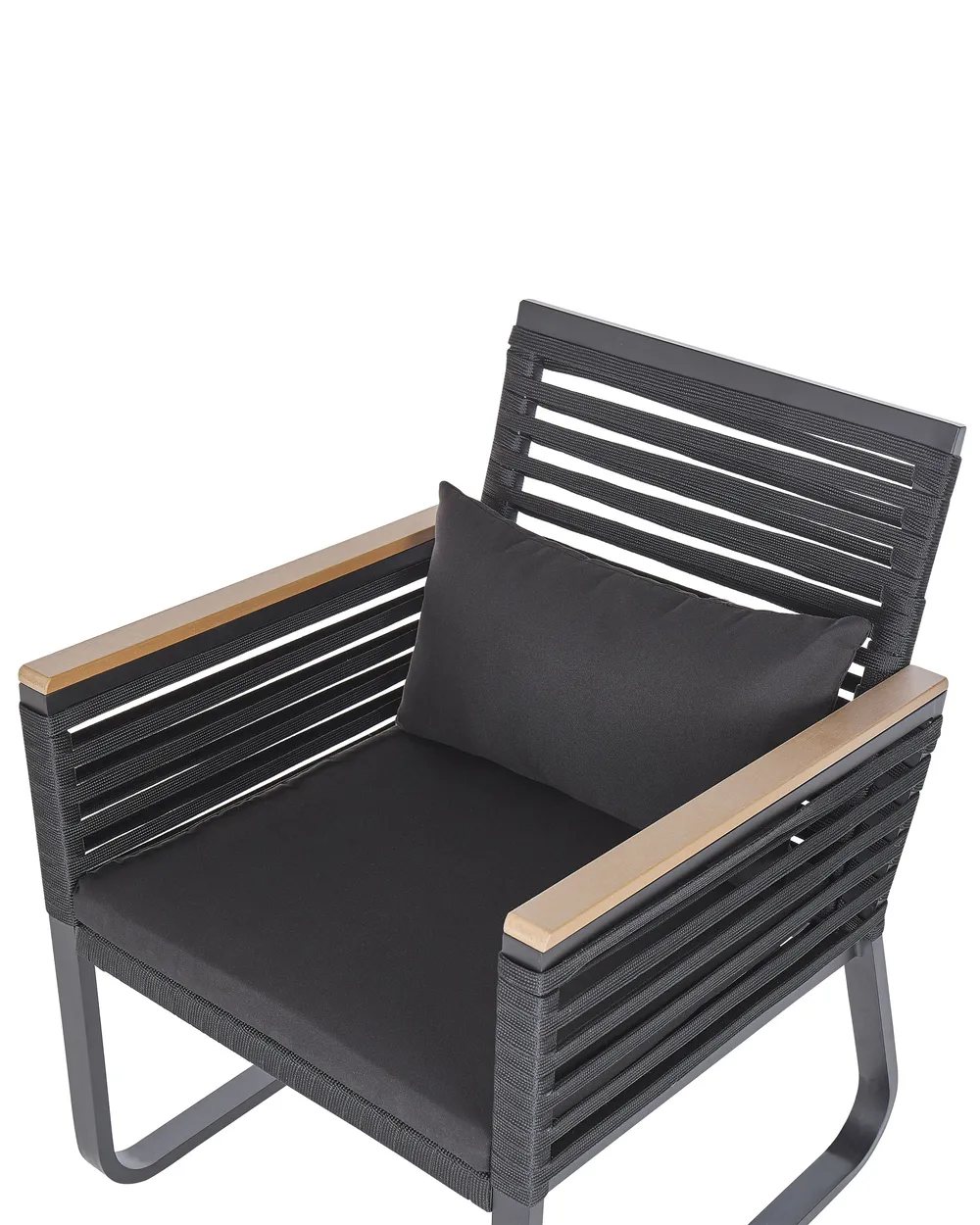 Set mit 2 Stühlen und Sitzkissen CANETTO Metall Schwarz_808291