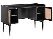 Delovna miza RATANA 130 cm x 50 cm Črna_1191769