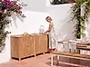 Outdoor-Küche 3er Set mit Spüle VENOSA Braun / Silber Akazienholz