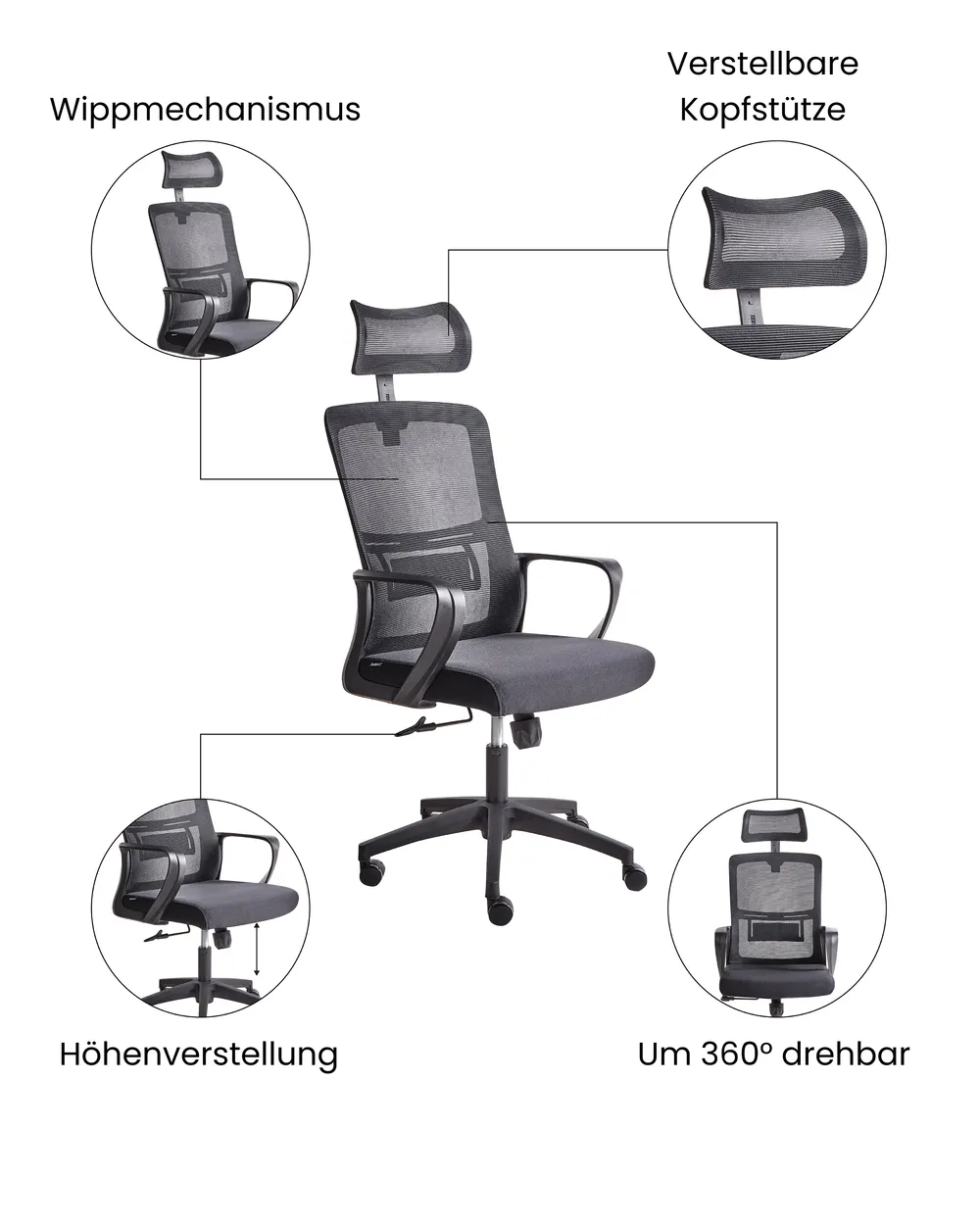 Bürostuhl MONARCH Schwarz_1073740
