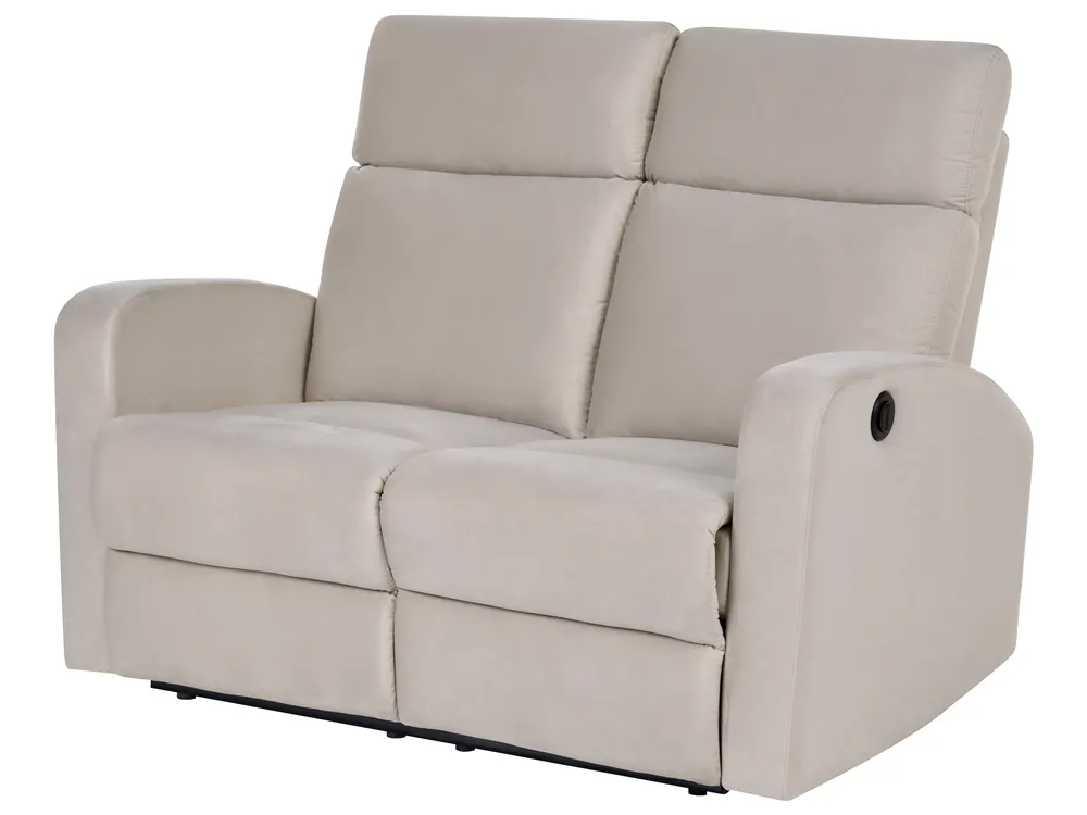 Sofa elektrisch verstellbar 2-Sitzer VERDAL Samtstoff Beige_1080973