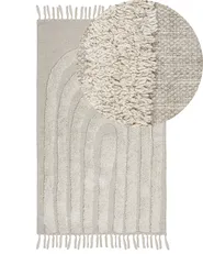 Teppich HAKKARI Hellbeige 80 x 150 cm Baumwolle_837827