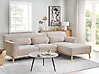 Ecksofa SIMOS Chenillegewebe Beige linksseitig