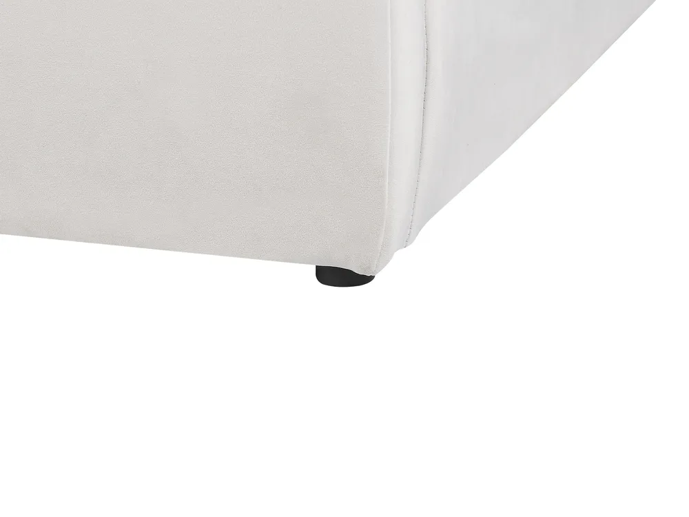 Postelja s prostorom za shranjevanje BAJONNA Žamet Kremasto bela 160 x 200 cm_871262