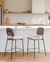 Set mit 2 Barstühlen DUETTE Kunstleinen Taupe