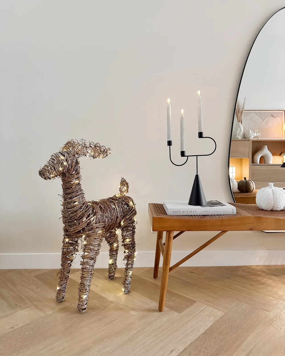 Weihnachtsdekoration LED GRINDAVIK 97 cm Rentier Naturfarben_1031521