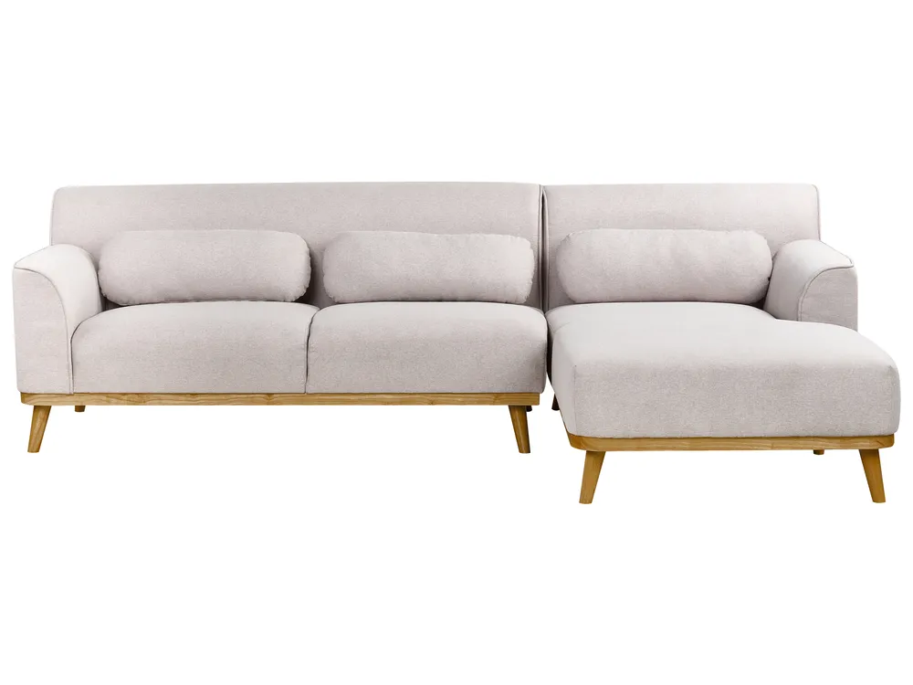 Ecksofa 3-Sitzer SIMOS Stoff Hellgrau linksseitig
