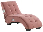 Chaiselongue SIMORRE mit Bluetooth-Lautsprecher Samtstoff Pastellrosa_823100
