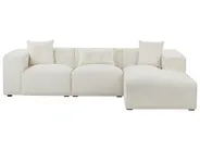 Corner Sofa 3 Seater DOLVA Boucle Off-White Left Hand_946414