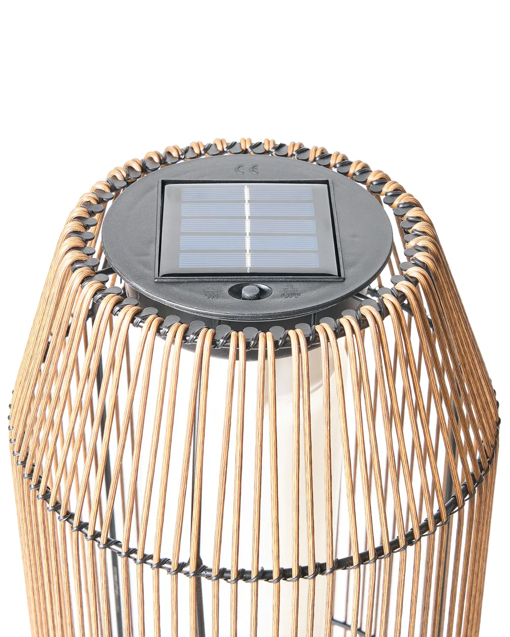 Solarbetriebene Laterne DONGWE 70 cm Naturfarben_1042970