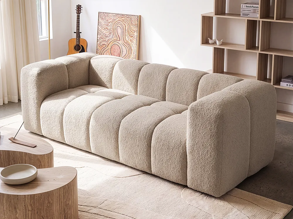 Bank 3-zits ANTOLA Bouclé Beige