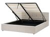Bett mit Stauraum LAURESSES Stoff Taupe 160 x 200 cm