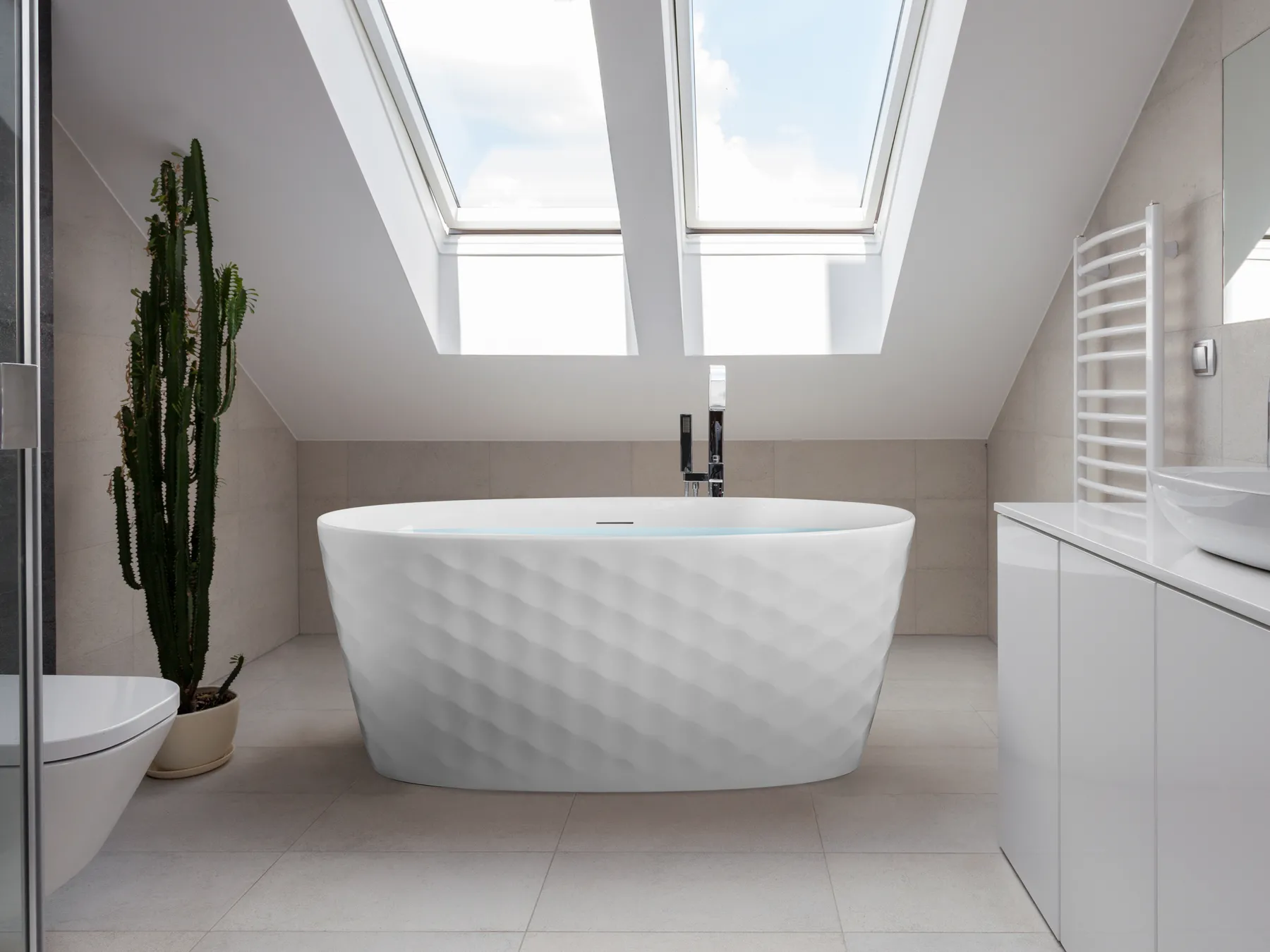 Freistehende Badewanne CHUBUT 150 x 75 cm Weiß_1017250