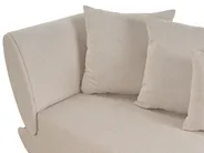 Linksseitige Chaiselongue MERI mit Stauraum Kunstleinen Beige_881256