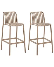 Set mit 2 Barstühlen ARICCIA Kunststoff Hellbraun_1149240