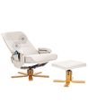 Massage Chair RELAXPRO with Footstool Faux Leather Light Beige
